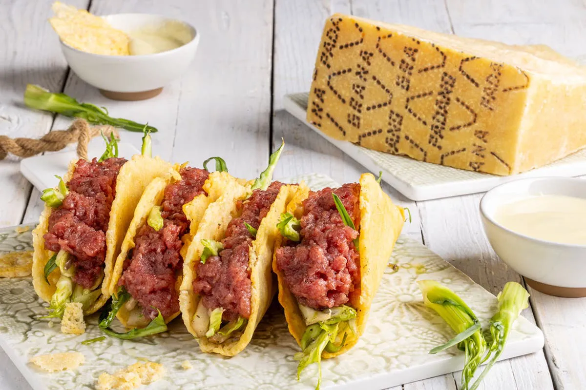 Tacos de Grana Padano: Fusión y Sabor