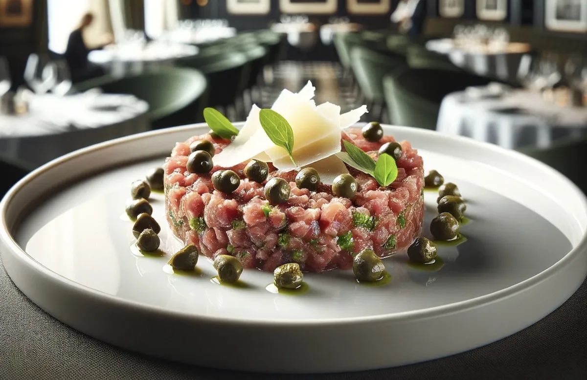 Tartar de Ternera con Alcaparras y Parmesano