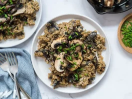 Arroz cremoso con champiñones