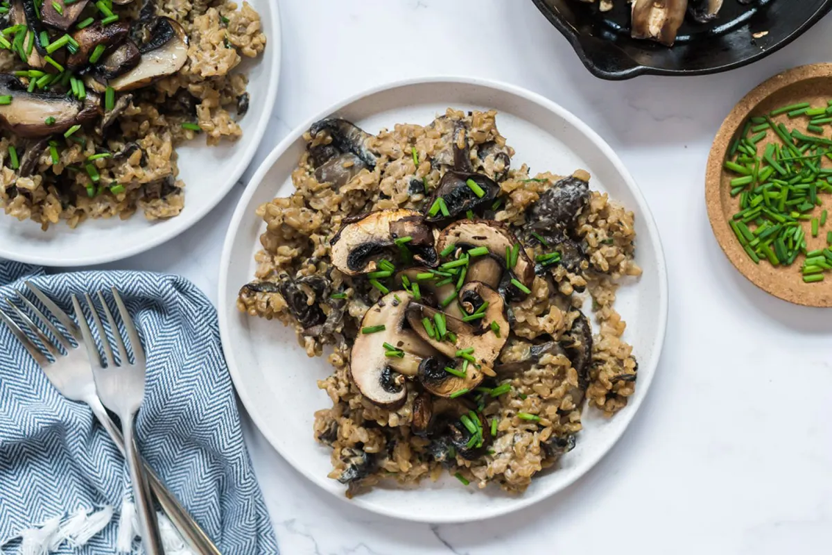 Arroz cremoso con champiñones